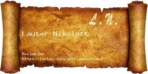 Lauter Nikolett névjegykártya